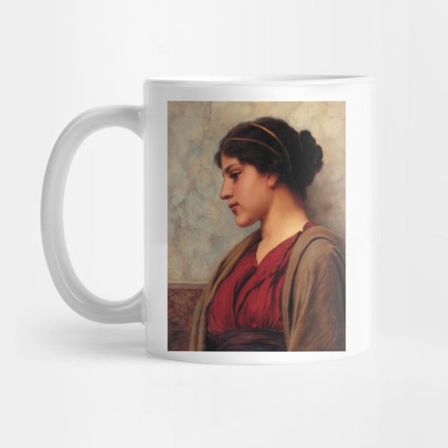 A Classical Beauty, Far-away Thoughts by John William Godward by Classic Art Stall